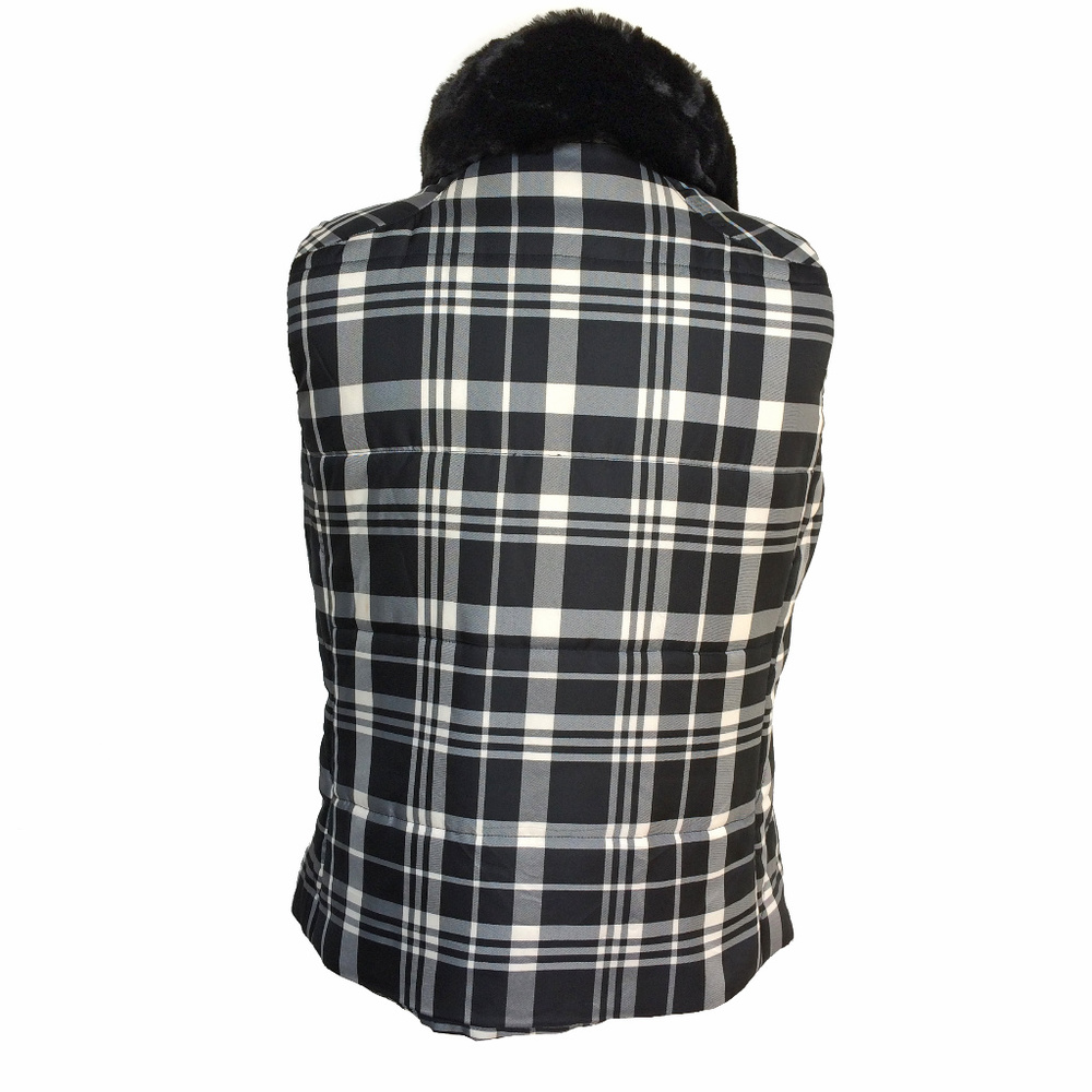 Ralph Lauren NWOT Plaid Faux Fur Vest M - Picture 5 of 8